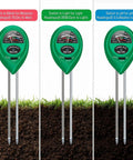 3 In 1 Soil Moisture Meter And pH Tester With Light Sensor For Garden Farm Lawn Indoor Outdoor No Battery Needed One Button Quick Read Probes shown in use