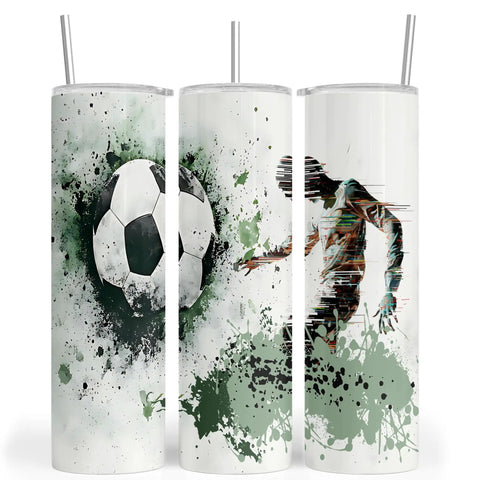 Dope 20 Oz Tumbler Sublimation Wrap Bundle With Ready To Press Transfers For Straight And Skinny Tumblers, soccer design
