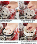 Steps to replace seed wheel in Manual Hand Push Seeder With Wheel For Easy Row Planting, Stainless Steel Duckbill And Seed Box