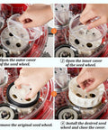 Steps to change seed wheel in Manual Hand Push Garden Seeder With Wheel For Easy No Bend Planting Saves Time And Effort Stainless Steel Duckbill