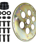 Plug And Play Flexplate Adapter Kit For LS Engine Swaps And Transmissions, Compatible With TH350 200-4R 700R4 And 4L60, Built For Gen III LS Builds, Durable Steel Construction, Ready To Rock Your Next Car Project. Gen III LS flexplate, adapter sleeve, washers, and bolts