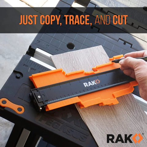 10 Inch Locking Contour Gauge For Edge Profile Measuring And Copying Irregular Shapes Great For Tile Flooring Woodworking And Construction Projects Handy Gift For Dad And DIY Guys, orange gauge tracing wood edge