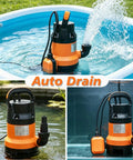 Professional Grade 0.5HP Submersible Water Pump With Automatic Float Switch 110V in pool draining water quickly.