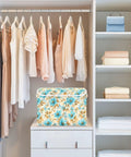 Hella Durable Foldable Storage Bin With Lid And Handles, Collapsible Cloth Storage Cube Organizer For Closet Bedroom, floral design in tidy closet.