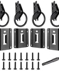 4 Piece Rig Ready Truck Bed Tie Down Anchors With E Port Bracket Plates And E Track O Rings Compatible With 2015 To 2024 Ford F150 F250 F350 features brackets and rings.