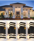 Dusk To Dawn Sensor Outdoor Wall Lights 4 Pack Up And Down Aluminum Waterproof Wall Sconces for porch lighting at night