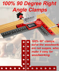 Four Piece Aluminum Corner Clamps Set With Box Five Point Five Inch 90 Degree Right Angle Clamp in woodworking use