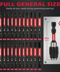 23-Piece Magnetic Hex Bit Set With 2.4 Inch Impact Bit Holder and 1/4 Inch Shank SAE and Metric Hex Bits on display