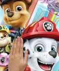 Paw Patrol Movie Peel And Stick Giant Wall Decals For Kids Room featuring Marshall and Chase close-up with a helicopter.