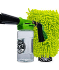 Foam Blaster 6 Car Wash Gun And Chenille Microfiber Wash Mitt Kit For Thick Suds From Any Garden Hose Safe For Cars Trucks And SUVs 2 Piece Set For Quick At Home Wash, showing foam gun and green chenille mitt