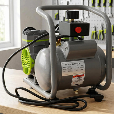 Powerful 1.5HP Oil-Free Portable Air Compressor With Two Gallon Tank Great For Tire Inflation And Garage Projects Quiet Operation Makes It Perfect For Home DIY Tasks And Workshop Use On A Standard 110V Outlet For Easy Setup And Reliable Performance Every
