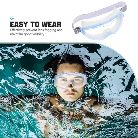 Heavy Duty Polycarbonate Safety Glasses With High Clarity Blue Lens Side Shields For Industrial Construction And Lab Work Built Tough for underwater visibility.
