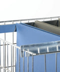 Inside view of Heavy Duty Steel Mail Cart For Hospital Nursing Units With Quiet Roller Casters showing blue and green folders.