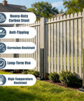 2 Pack Heavy Gauge Steel Fence Post Repair Kit With Ground Anchored Brackets To Securely Realign And Lock Down Wobbly Wooden Fences Easy Peasy Backyard Fixes And Neighborhood Yard Improvements in a backyard setting.