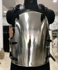 Medieval Steel Merc Cuirass 18 Gauge Body Armor For Larp And Cosplay With Adjustable Leather Backplate And Straps