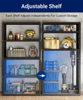 Heavy Duty Five Tier Storage Shelves With Sturdy Built In Pegboard Backing And A Serious Heavy Hitter Garage Shelving System That Moves Big Boxes Without Breaking A Sweat At All, showing adjustable shelves with tools.