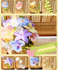 Pipe Cleaner Flower Kit With Video Tutorial 500 Pcs Craft Set showcasing colorful DIY bouquet and flower variations in six colors.