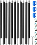 Heavy Duty 6 Pack Trampoline Replacement Poles With Hardware Universal Fit, includes 12 steel poles, blue connectors, and tools.