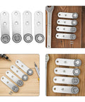 Four Piece One Point Six Inch Rubber Sliding Door Rollers That Glide Smooth As Silk With Precision Bearings Built For Barn Closets And Side Track Wardrobe Systems, displayed on wooden surface with screws and tools.