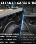 Rock Solid Ford Boxlink Tie Down Anchors 4 Pack Heavy Duty Truck Bed Mounting Cleats installed in truck bed with secure pull rings.