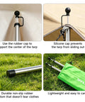 Adjustable Heavy Duty Tarp Poles Set Of 2, 90 Inch Telescoping Camping Poles with rubber and silicone caps on grass