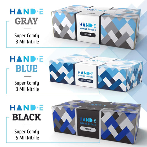No Sweat Blue Nitrile Gloves Medium 100 Count Built Tough At Three Mil Thick Powder Free Latex Free With Slick Textured Grip pack display.