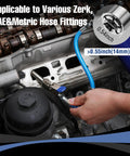 Grease Gun Coupler Set With Quick Release And 12-Inch Hose 10,000 PSI Locking Zerk Connection Needle Tip 1 Eighth NPT in use