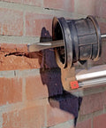 1 Inch By 12 Inch Flat Chisel For SDS Max Hammers, Concrete Removal And Hard Surface Break Up in use on brick surface