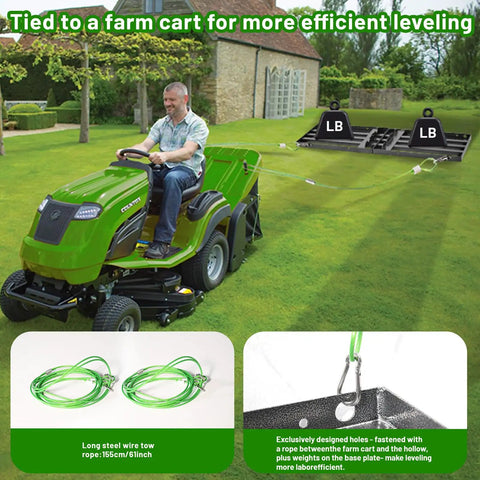 Heavy Duty Lawn Leveling Rake With 68 Inch Adjustable Stainless Steel Handle used with mower in garden