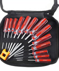 Badass 13 Piece Magnetic Torx Screwdriver Set Featuring Security Tamper Proof Star Bits In All Sizes T4 To T40 inside carrying case.