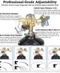 Close-up of brass head of Two Pack Impact Sprinklers on tripod, showing controls and adjustments for use in irrigation systems.