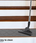 Non Slip Stair Treads For Wooden Steps 28 By 9 Inches 10 Pack Grey Polypropylene Indoor Stair Runners being vacuumed