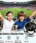 Kid Friendly Soccer Ball MP3 Player With 64GB Storage And Bluetooth 5.0 Built In Speaker FM Radio Recording Pedometer Includes Headphones And Lanyard Perfect Gift For Soccer Fans On Match Day, children cheering in stadium