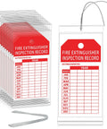 Clear Fire Extinguisher Inspection Tag Covers 3.4 x 7.3 Inch Handy Pack With Tamper Seals Galvanized Wire And Service Tags
