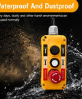 2 Button Crane Pushbutton Switches With Box Holder And 15 Inch Cable, waterproof control for harsh environments.
