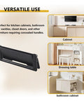 Two Pack Flat Pull Handles 3 Inch Recessed Cabinet Pulls Flush Mount Black With Screws for versatile use in kitchens and wardrobes