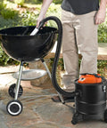 Heavy Duty Ash Vacuum For Pellet Stoves With Blower Function, 3.3 Gallon Corded Vacuum Cleaner, HEPA Filter in use with grill