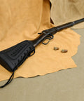 Buffalo Hide Leather Waxed Canvas Recoil Reducing Pad For Buttstock Extension And Cheek Rest With Rifle Shell Holder