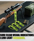 Chamber Safety Flags 10 Pack Set, Bright Green Reflective Flags For Rifle Handgun Shotgun on rifle barrel