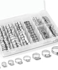20 Piece Heavy Duty Hose Clamp Kit Set With Precise 1 4 To 7 16 Inch Sizing Crafted From Premium 304 Stainless Steel For Tough Plumbing Car Tuning And Fuel Line Repairs That Gotta Get The Job Done Right. 304 stainless steel hose clamps in organizer box