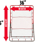 Multi Angle Baseball Pitch Return Net With Integrated Strike Zone 55 By 36 Inch Frame, steel frame with rebound net