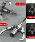 Heavy Duty Hydraulic Puller Kit Featuring Hand Pump And Smooth Gear Separator For Car Hubs showing two-claw and three-claw modes.