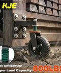 Heavy Duty Gate Wheel For Fences And Farm Gates, 8 Inch Wheel With 360 Degree Rotation, Spring Loaded Caster Supports Up To 600 Lbs