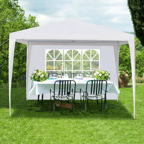 10x10 Feet Outdoor Gazebo With Detachable Sidewalls UV Blocking Waterproof Canopy Tent For Parties And Weddings