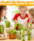 Children enjoying using Beginner Crochet Kit For Amigurumi And Plant Plushies, All-In-One Starter Set With Step-By-Step Video Guides