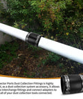 2 Inch PVC Pipe Coupling With Rubber Hose Clamps For DIY Flex Connection And Drain Repair, installed outdoors