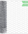 Roll of hexagonal galvanized chicken wire netting 13.7 inch wide by 236 inch long, suitable for garden fences and DIY projects.