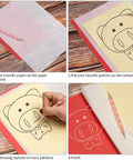 50 Sheets White Carbon Paper For Easy Tracing And Transfer Graphite Paper Pack With 5 Double Ended Embossing Styluses For Wood Paper Canvas