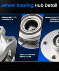Front and Rear Wheel Bearing and Hub Assembly for Audi A4 A4 Quattro A5 A5 Quattro A6 A6 Quattro A7 A8 Allroad Q5 RS5 RS7 S4 S5 S6 S7 S8 SQ5 5 Lug 1 Piece Replacement