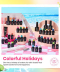36 Colors Gel Nail Polish Set With Base Coat Top Coat Matte And Glitter Top Coat Soak Off UV Gel Nail Polish Kit display